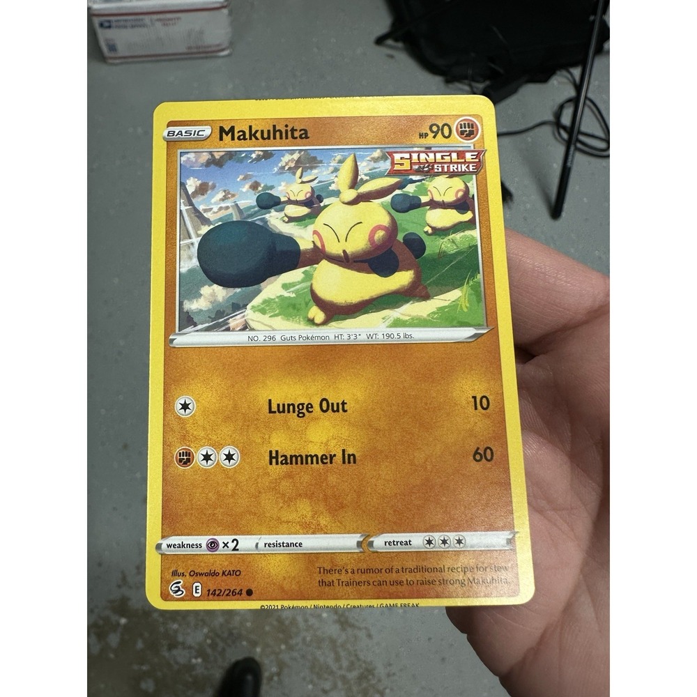 Makuhita 142/264 HUGE MISCUT ERROR MISALIGNMENT Fusion Strike Pokemon LP-MP